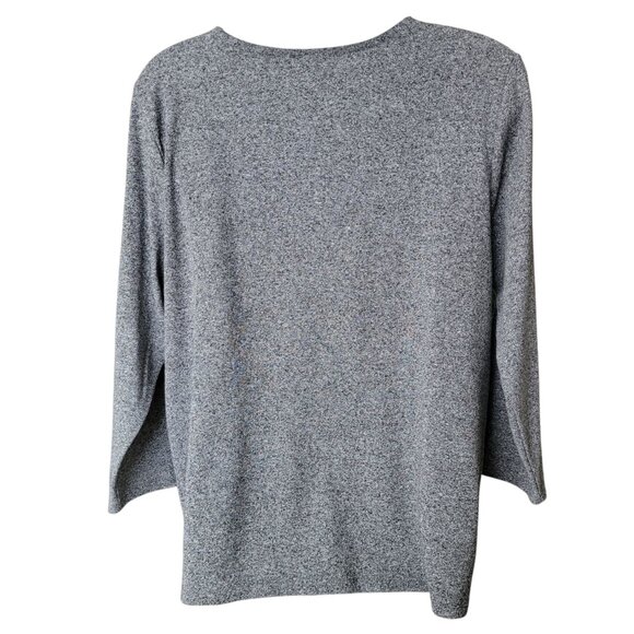 LONG SLEEVE GREY SWEATER WITH STUDDED V-NECK SIZE XL - Picture 4 of 9